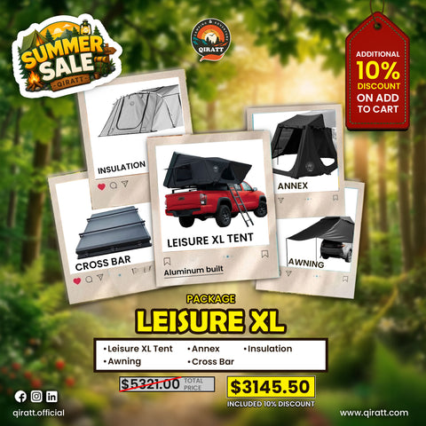 Rooftop Tent Package Leisure XL - 3-4 Persons